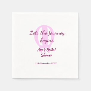 lets the journey begins bridal shower add name pin napkins