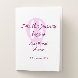 lets the journey begins bridal shower add name pin pocket folder