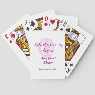 lets the journey begins bridal shower add name pin poker cards