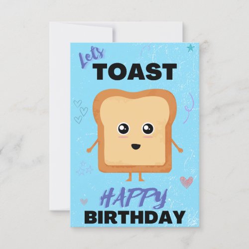 Lets Toast Blue Happy Birthday greeting card