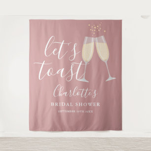 Let's Toast Bridal Shower Dusty Rose Pink Backdrop
