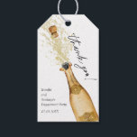 Let's Toast Bubbly Couples Engagement Favor Tags<br><div class="desc">Let's Toast Couples Engagement thank you favor gift tags. They'll make a perfect addition to any gift bag or table setting, and will be sure to be a lasting reminder of your joyous day. Personalize them with your names and event. Designed with a beautiful watercolor Gold Champagne Bottle. Matching items...</div>