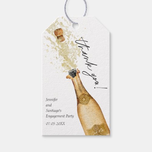 Lets Toast Bubbly Couples Engagement Favor Tags