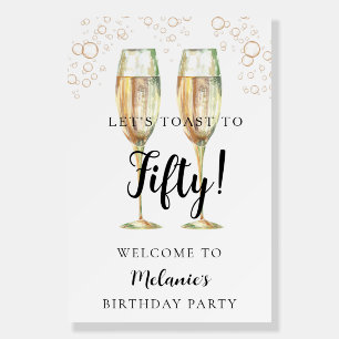 Let's Toast Champagne Birthday Welcome Foam Board