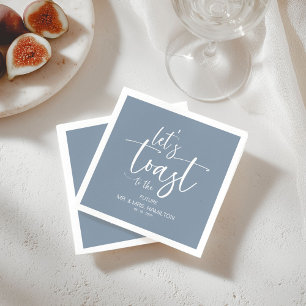 Let's Toast Chic Calligraphy Engagement Party Napkins