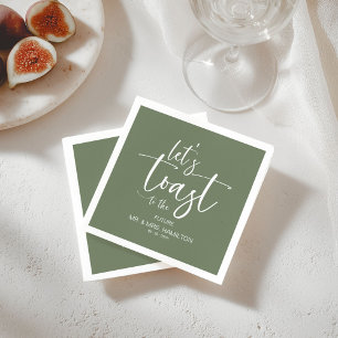 Let's Toast Chic Calligraphy Engagement Party Napkins