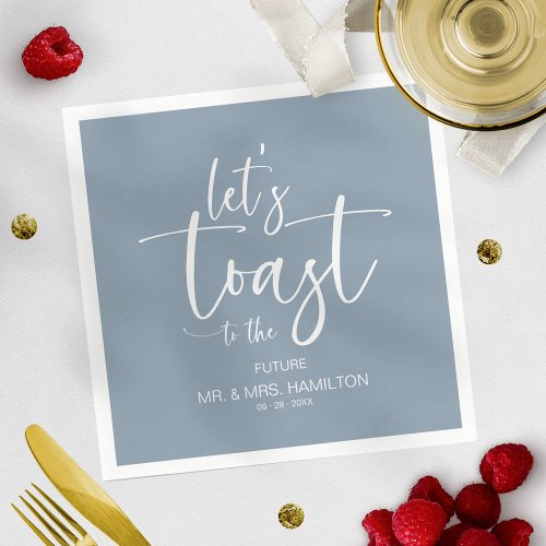 Lets Toast Chic Calligraphy Engagement Party Napkins