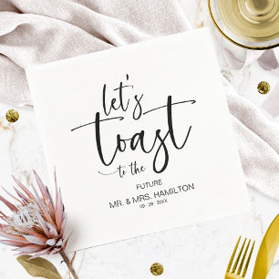 Let's Toast Chic Calligraphy Engagement Party Napkins