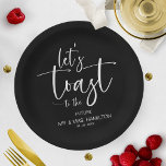 Let's Toast Chic Calligraphy Engagement Party Paper Plates<br><div class="desc">A stylish calligraphy engagement party paper plate. Easy to personalize with your details. CUSTOMIZATION: If you need design customization,  please contact me through chat; if you need information about your order,  shipping options,  etc.,  please get in touch with Zazzle support directly.</div>