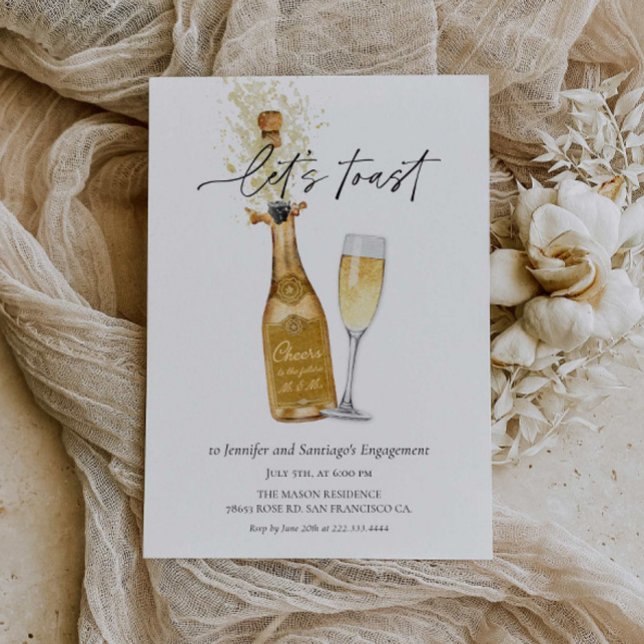 Let's Toast Couples Engagement Invitation (Creator Uploaded)