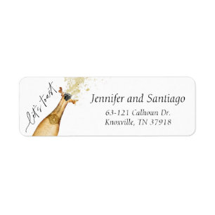 Let's Toast Couples Engagement Label