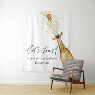 Let's Toast Couples Engagement Party Backdrop