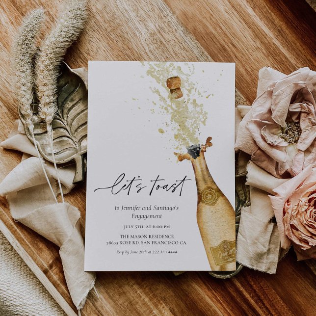 Let's Toast Couples Engagement Party Invitation (Creator Uploaded)