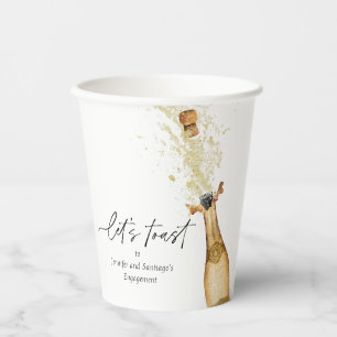 Let's Toast Couples Engagement Party Paper cup