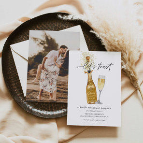 Let's Toast Couples Engagement Photo Invitation