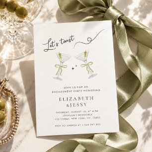 Let's Toast Couples Shower Engagement Party Invitation