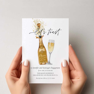 Let's Toast Engagement Party Photo Invitation