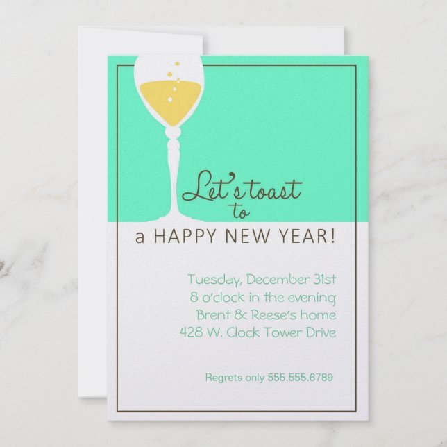 Let's Toast Invitation (Front)