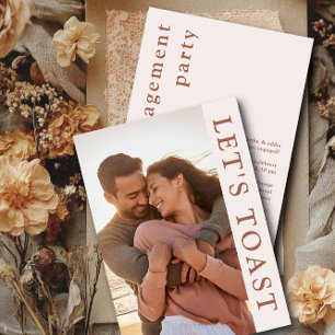 Let's Toast Photo Engagement Party Invitation