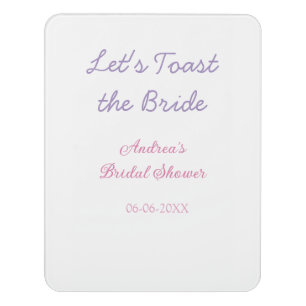 let's toast the bride bridal shower purple name da door sign