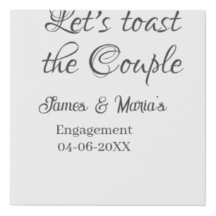 Let's toast the couple engagement party name date faux canvas print