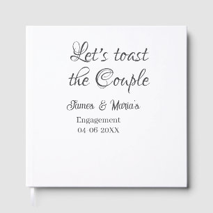 Let's toast the couple engagement party name date guest book