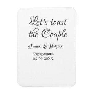 Let's toast the couple engagement party name date  magnet