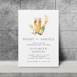 Let's Toast the Couple Wedding Shower Engagement Invitation