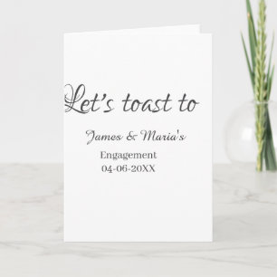 Let's toast to engagement party name date elegant  card