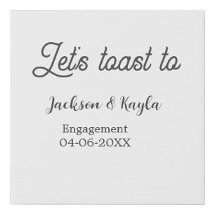 Let's toast to engagement party name date elegant faux canvas print