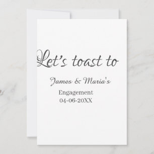 Let's toast to engagement party name date elegant  invitation