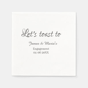 Let's toast to engagement party name date elegant napkins