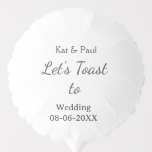 Let's toast to wedding add name date simple couple balloon