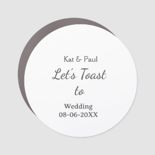 Let's toast to wedding add name date simple couple car magnet