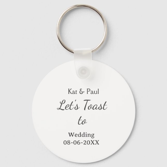 Let's toast to wedding add name date simple couple keychain (Front)