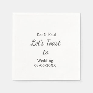 Let's toast to wedding add name date simple couple napkins