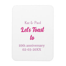 Let's toast to wedding anniversary 10th pink name 