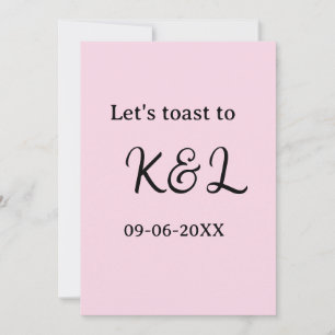 Let's toast to wedding engagement name letter pink invitation