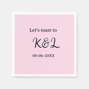 Let's toast to wedding engagement name letter pink napkins