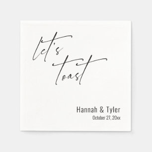 Let's Toast Wedding Cocktail Napkin Elegant Script