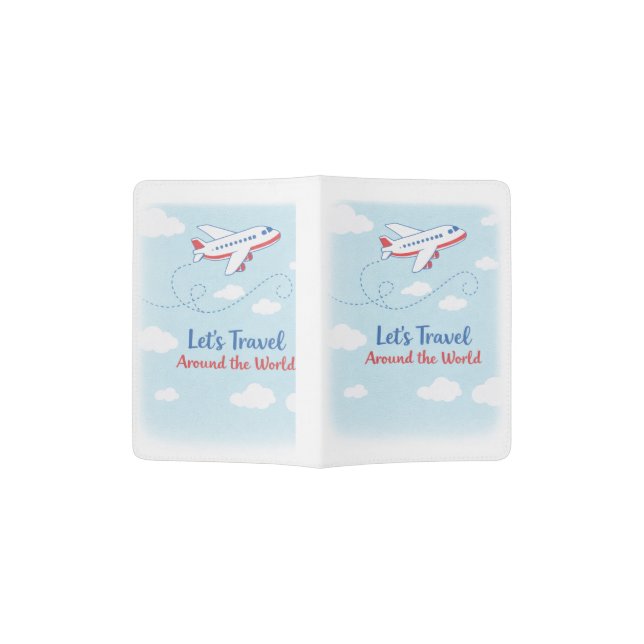 Let's travel around the world passport holder (Opened)