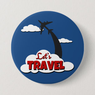 Let's travel pinback button
