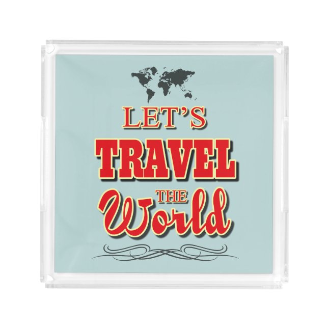 Let's travel the world acrylic tray (Front)