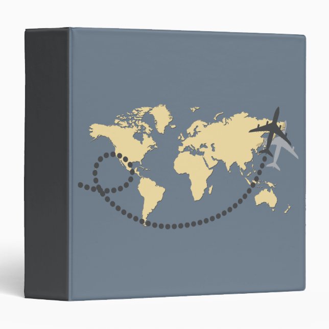 Let's travel the world illustration 3 ring binder (Front/Spine)