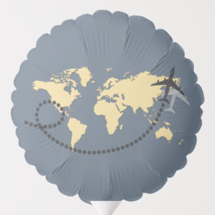 Let's travel the world illustration balloon