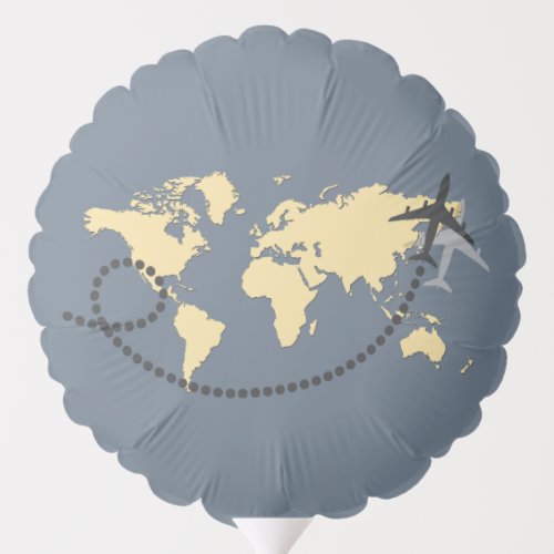 Lets travel the world illustration balloon