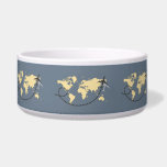 Let's travel the world illustration bowl<br><div class="desc">Let's travel illustration with world map and airplane decoration on blue background for everybody who likes traveling.</div>