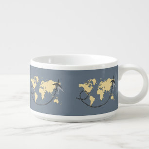 Let's travel the world illustration bowl