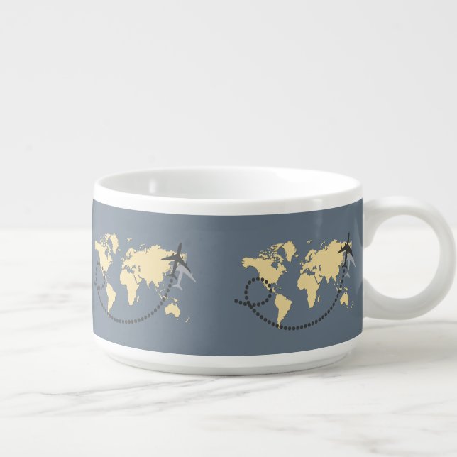 Let's travel the world illustration bowl (Left)
