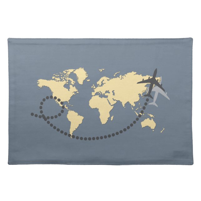 Let's travel the world illustration cloth placemat (Front)